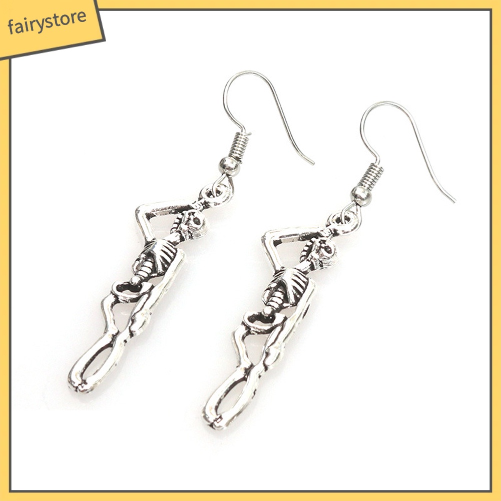 Bông tai hình bộ xương cá tính độc đáo phong cách gothic cho nữ