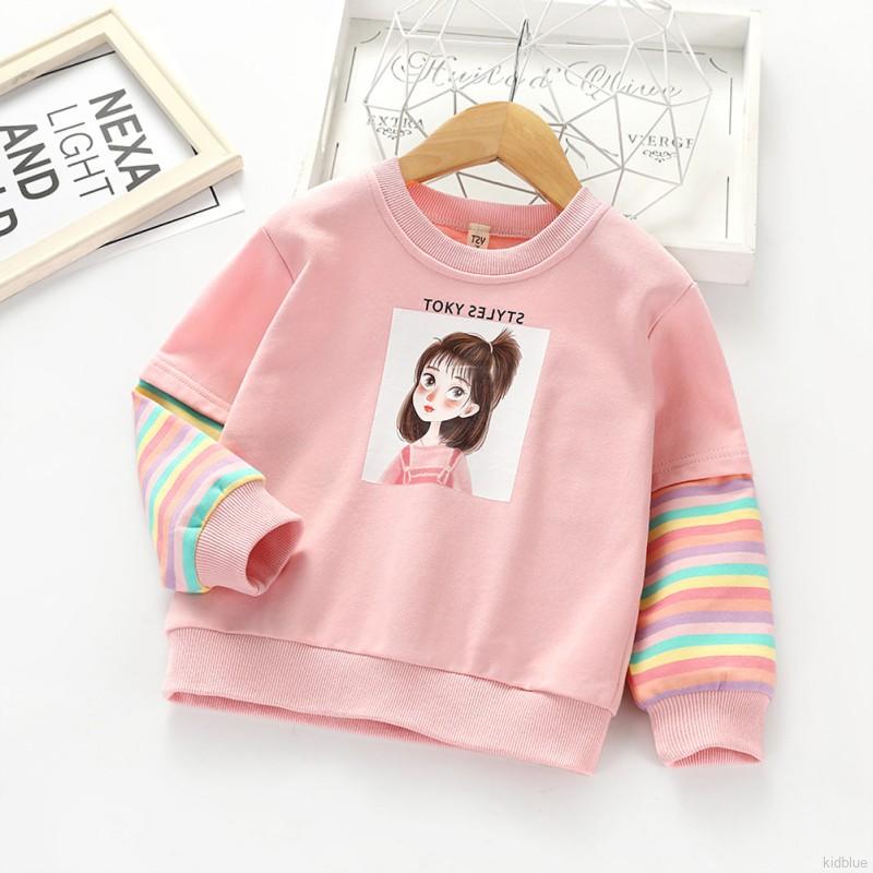 Áo Thun Dài Tay In Hình Hoạt Hình Cho Bé