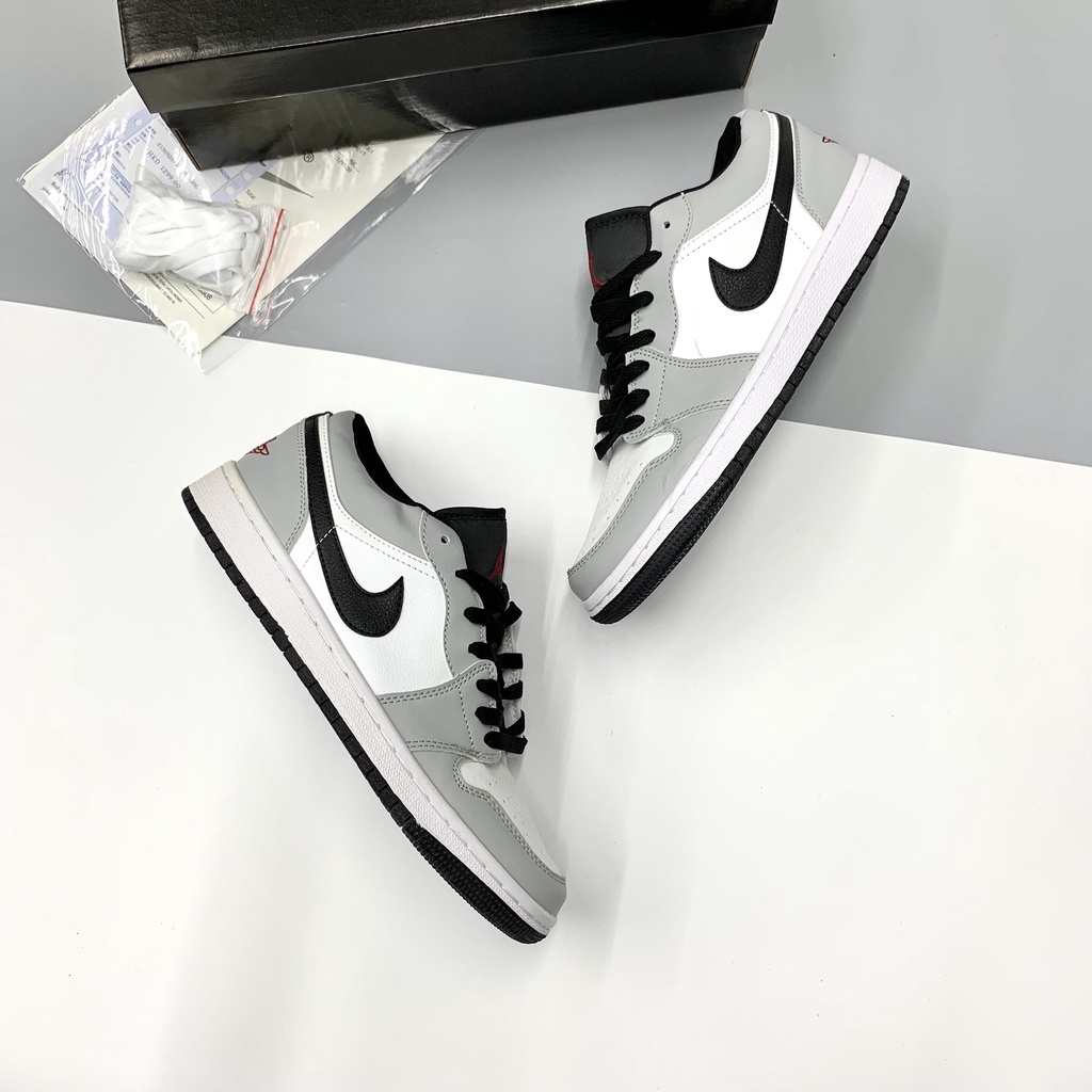 Giày Jordan Xám Trắng Cổ Thấp Nam Nữ, Giày Sneaker JD1 Xám Trắng Low gray Thời Trang Cao Cấp Hottrend 2022