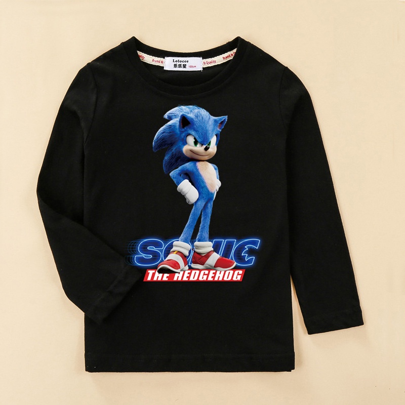 Áo Thun Cotton In Hình Sonic the Hedgehog 2 Thời Trang Mùa Thu Dành Cho Trẻ