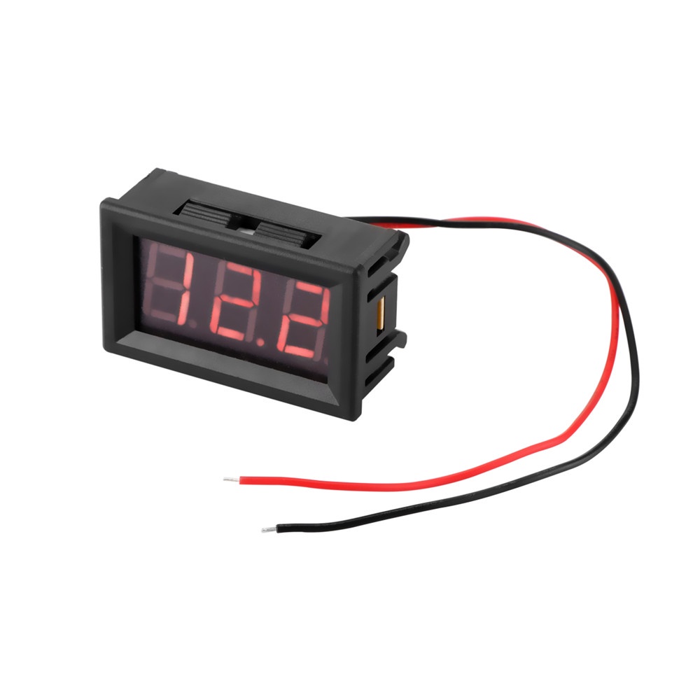 Vôn Kế 2 Dây Mini DC 12-24V DC 4.5-30V Hiển Thị LED Đỏ Cho Xe Hơi Xe Máy Xe Hơi
