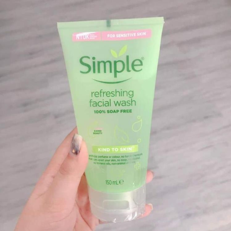 Sữa Rửa Mặt Simple Gel Kind To Skin Refreshing Facial Wash Gel 150ml - PINK BEAUTY