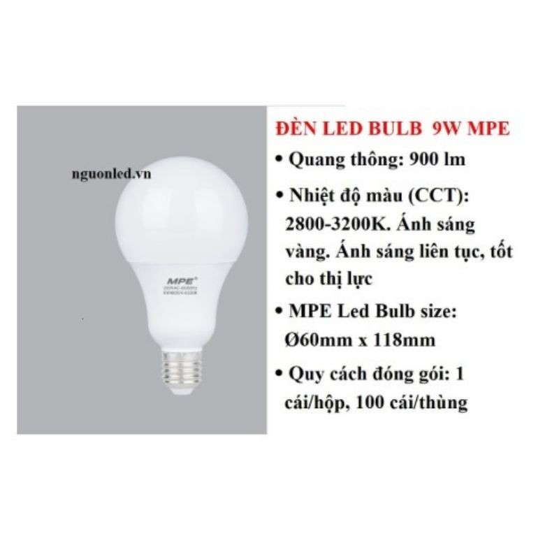 Bóng led tròn 9w MPE