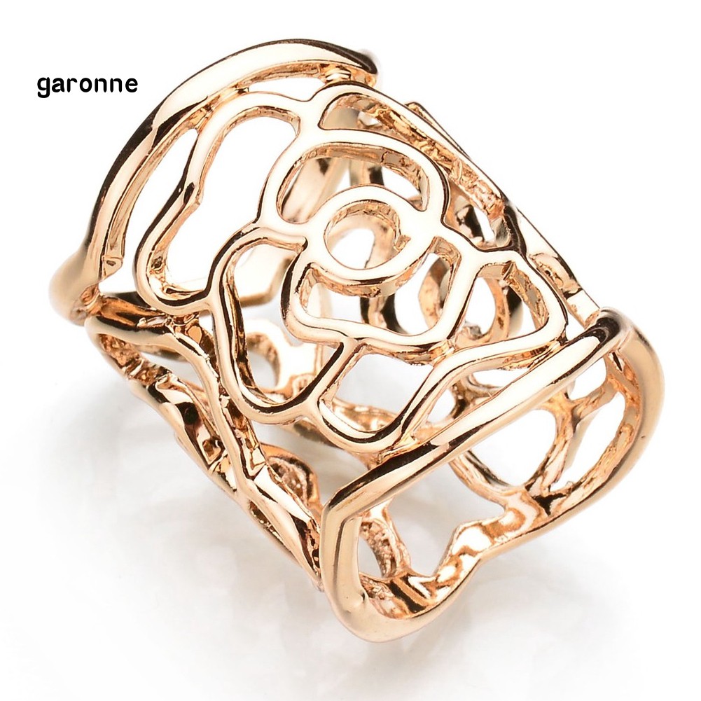 GA_Fashion Women Openwork Carved Rose Pattern Scarf Ring Buckle Shawl Clip Jewelry