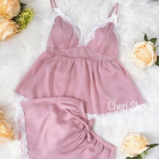 🍓ảnh thật + video bộ ngủ lụa nhung phối ren sexy🍒