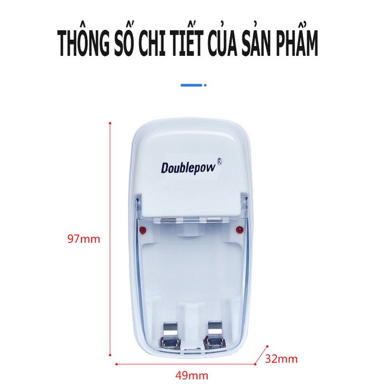 Combo Bộ sạc kèm pin tiểu AA AAA sạc lại Doublepow chính hãng