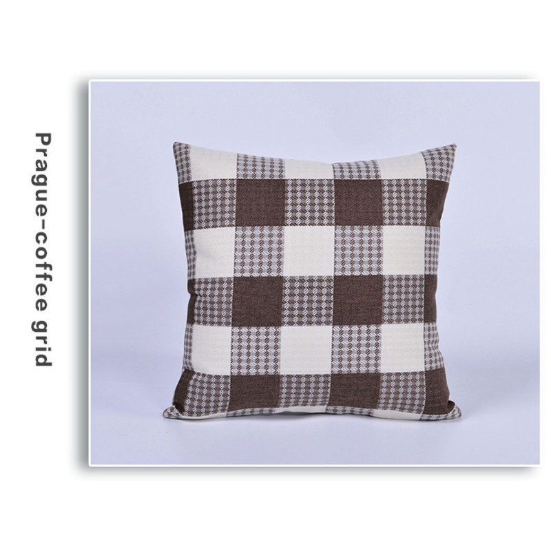 SUN 3pcs/set Classic Retro Checkered Linen Pillowcase Back Cushion Cover Decoration Pillow Case for Home Bedroom Sofa Car