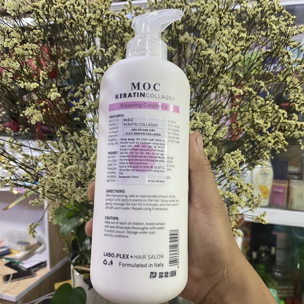 Dầu gội dầu xả MOC keratin collagen 750ml