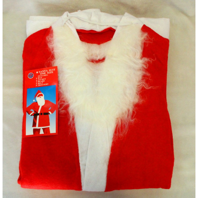 Bộ quần áo ông già noel kèm râu nón và thắt lung N17