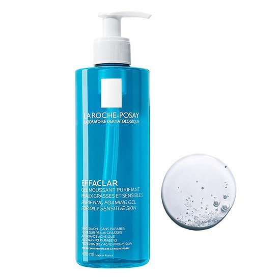 Sữa rửa mặt tạo bọt làm sạch và giảm nhờn cho da dầu nhạy cảm La Roche - Posay Effaclar Purifying Foaming Gel 400ml