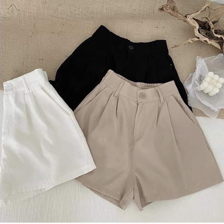 Quần Short Đũi 2 Ly Dáng Váy Siêu Hot. Cạp Cao-Lưng Thun- Chất Đũi Xước bao mát