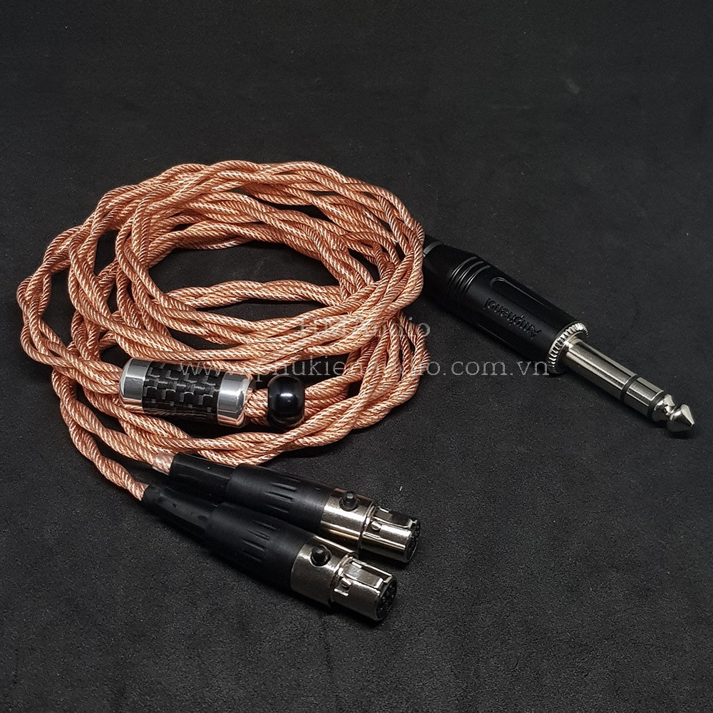 Dây tai nghe đồng OFC 1.8mm tết 4 - Connector miniXLR 4Pin Audeze LCD2/3/4