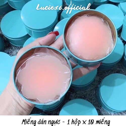 Miếng dán ti - dán ngực hình hoa silicon cao cấp nhỏ gọn tiện lợi thay áo ngực dùng nhiều lần hộp 10 miếng lucie16