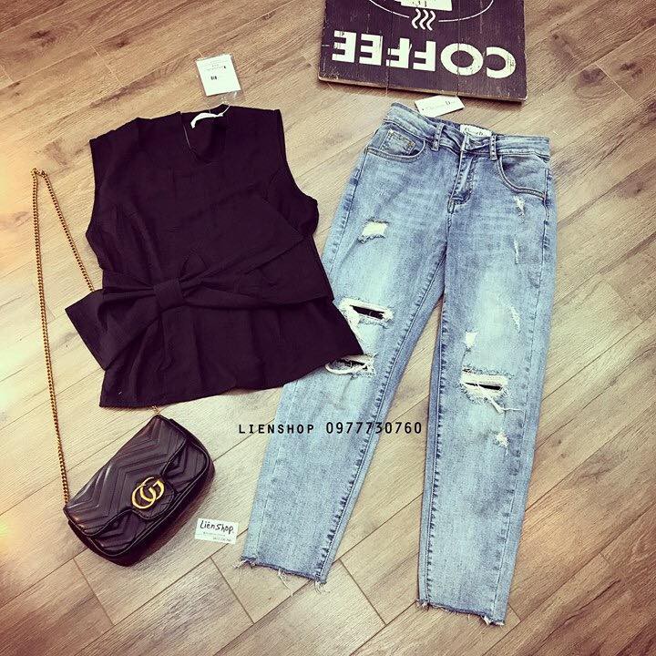 Áo đũi cột nơ bánh bèo