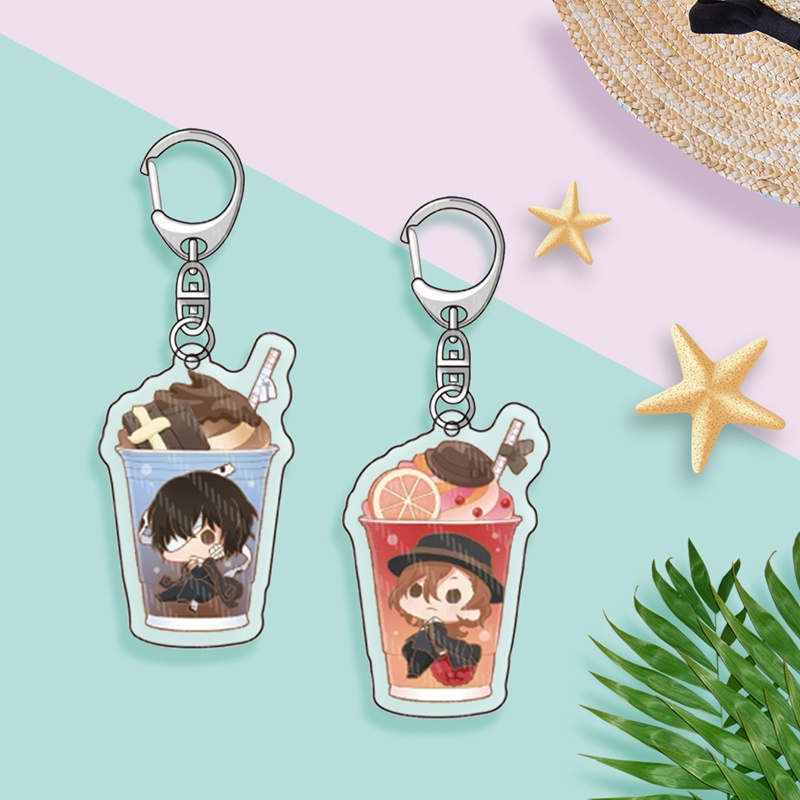Móc khóa acrylic trong suốt hình chú chó Bungou Stray Dog