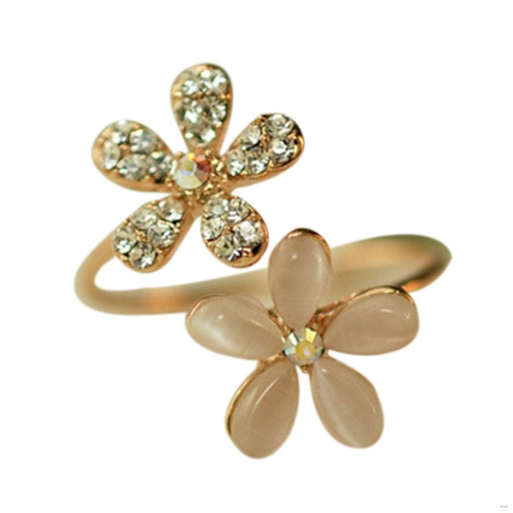 Nhẫn Đeo Tay Kim Loại Tạo Hình Hoa Đính Đá Thời Trang Cho Nữ