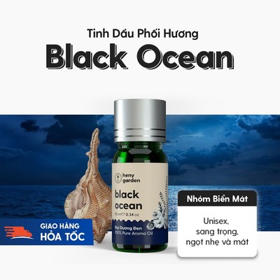 Tinh Dầu Phối Hương Black Ocean (Biển Lạnh) Xông Thơm Phòng, Làm Nến Thơm Thiên Nhiên Heny Garden