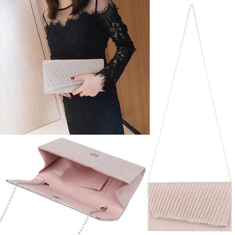 JUNE Ví Cầm Tay Đính Kim Sa Thời Trang Dành Cho Nữ