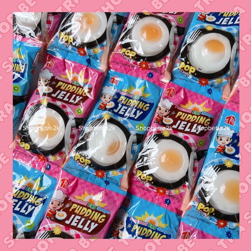 Thạch pudding hạt nổ hình chảo chiên trứng