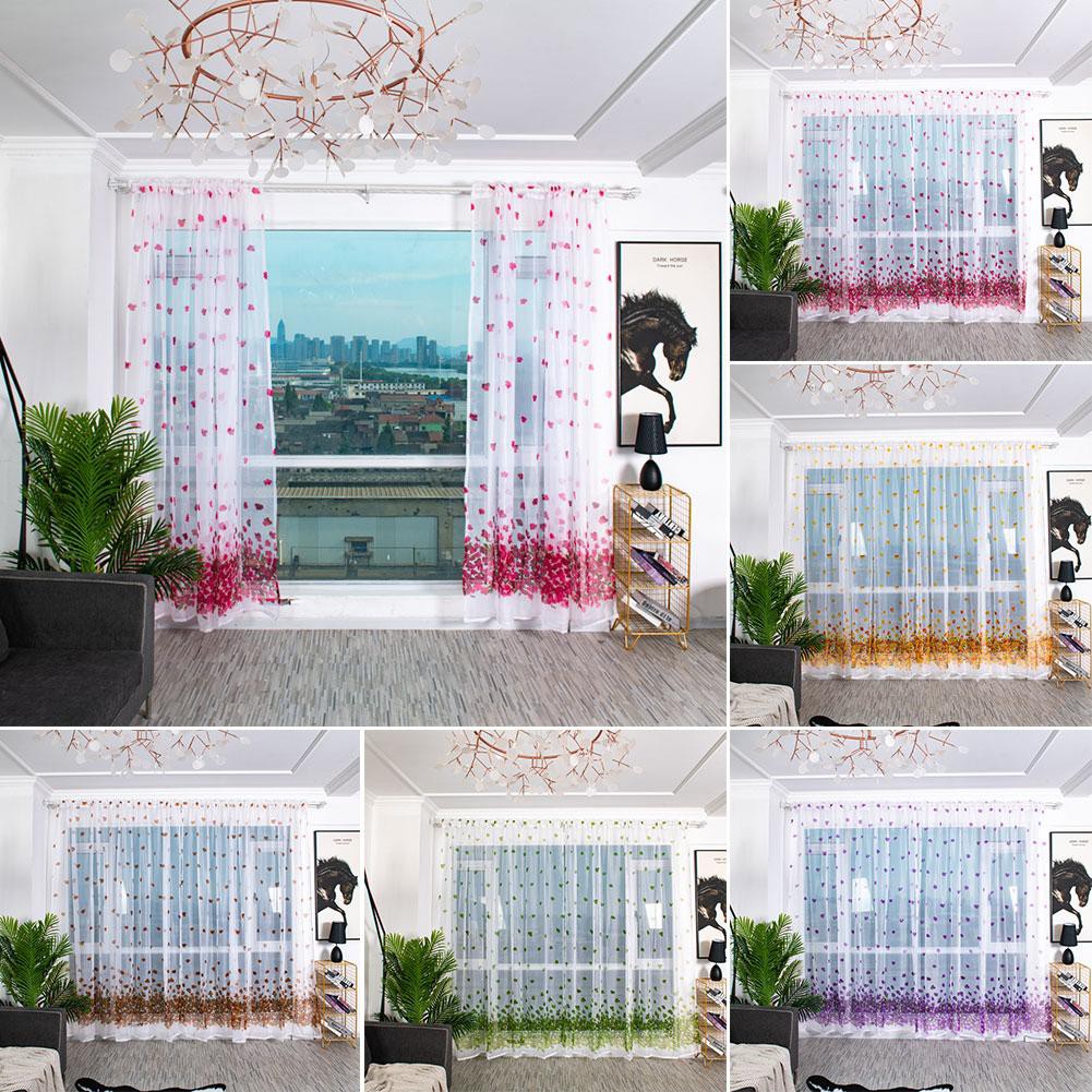 Flh 100X120 Cm Hoa Hoa Văn Hình Lá Sheer Rèm Vải Tuyn Cửa Sổ Nhà Khách ...