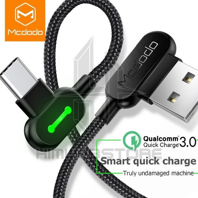 Mcdodo Dây Cáp Sạc Nhanh Cổng Usb 90 Độ Có Đèn Led Cho Samsung Xiaomi - Ca-5281