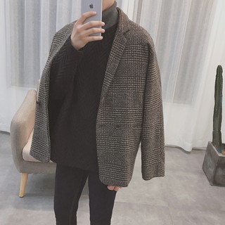 (ORDER) Áo blazer dạ kẻ sọc nâu