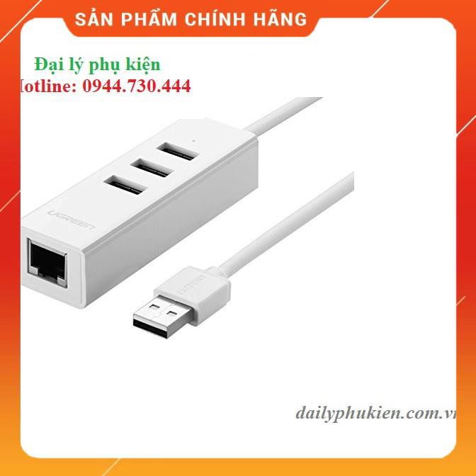 Bộ chia USB 2.0 3 cổng kèm cổng Lan Ugreen 30297 dailyphukien