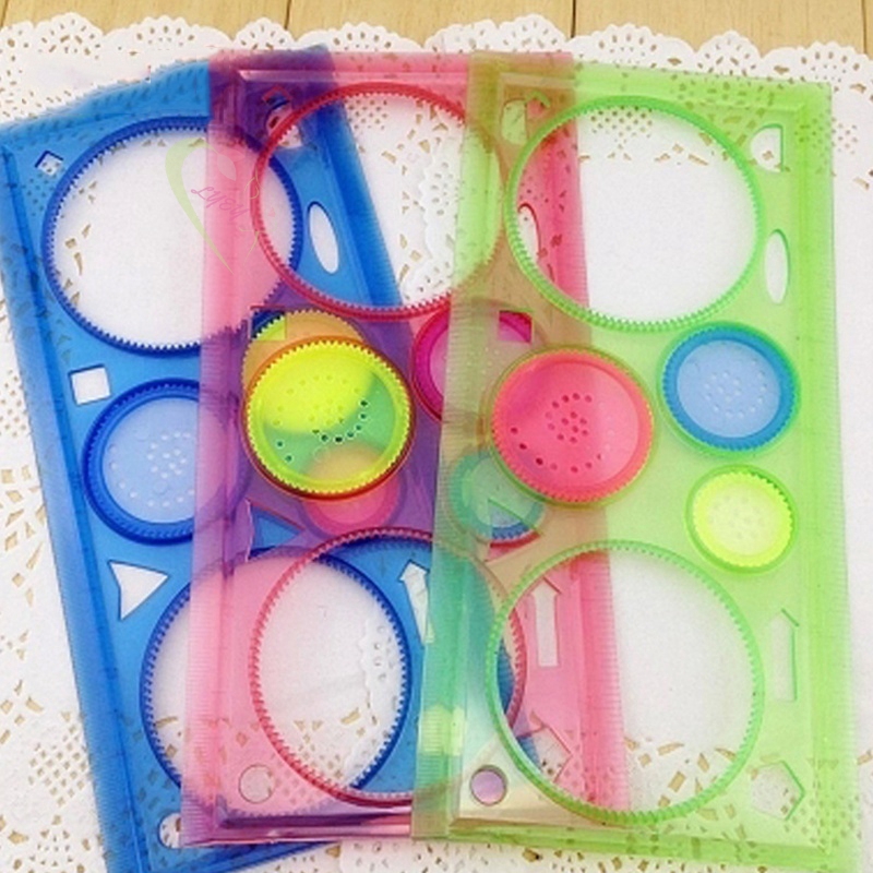 Painting Multi-function Interesting Puzzle Spirograph Children Drawing Plastic Ruler Can Improve Start Work Ability