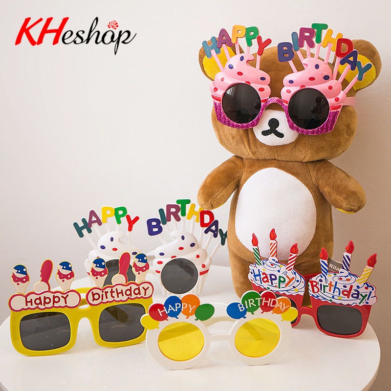 Kính Happy Birthday vui nhộn dành cho Tiệc sinh nhật, sự kiện, lễ kết hôn, đạo cụ nhỏ Xinh hợp thời trang mã Y21007