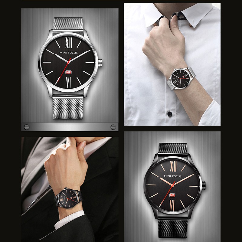 ĐỒNG HỒ NAM MINI FOCUS ĐẲNG CẤP DOANH NHÂN DÂY KIM LOẠI KHÔNG GỈ MF018 | BigBuy360 - bigbuy360.vn