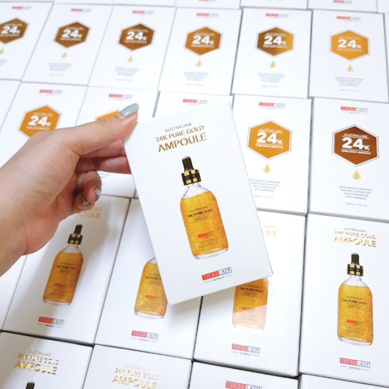 Tinh chất Serum vàng 24k Úc Pure Gold Ampoule Thera Lady giúp da căng bóng, mờ thâm mụn, nám, tàn nhang, date xa- Jess18