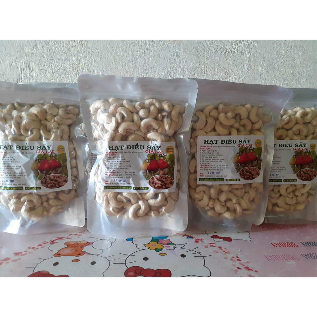 Hạt điều sấy chín đã bóc lụa hạt nguyên không có muối, ngon giòn rụm, sản phẩm chuẩn gốc Gia Lai 1kg vip