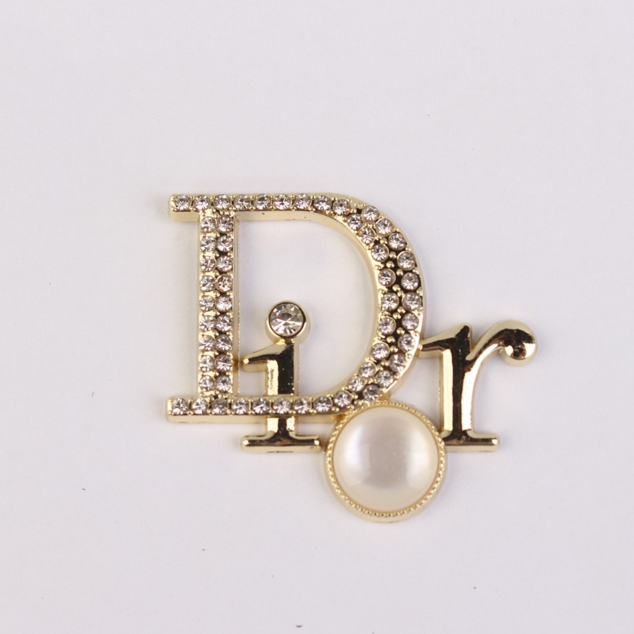 Ghim Cài Giày Bằng Kim Loại Đính Đá Thiết Kế Logo DIOR Sang Trọng Dành Cho Nữ