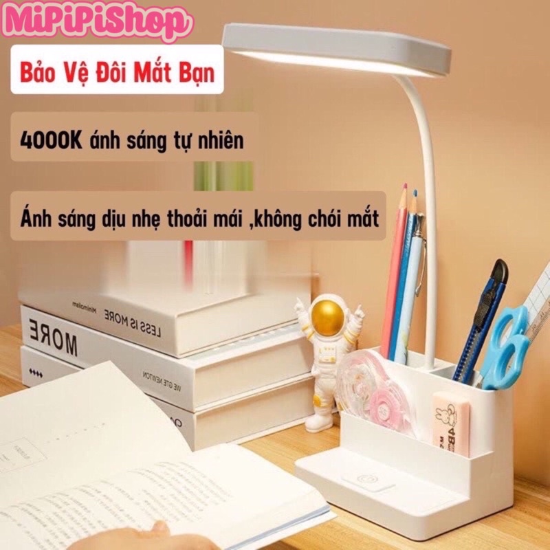 Đèn học Tích Điện 3 màu ánh sáng - Đọc sách, đèn bàn, làm việc,chống mỏi bảo vệ mắt-MIPIPISHOP