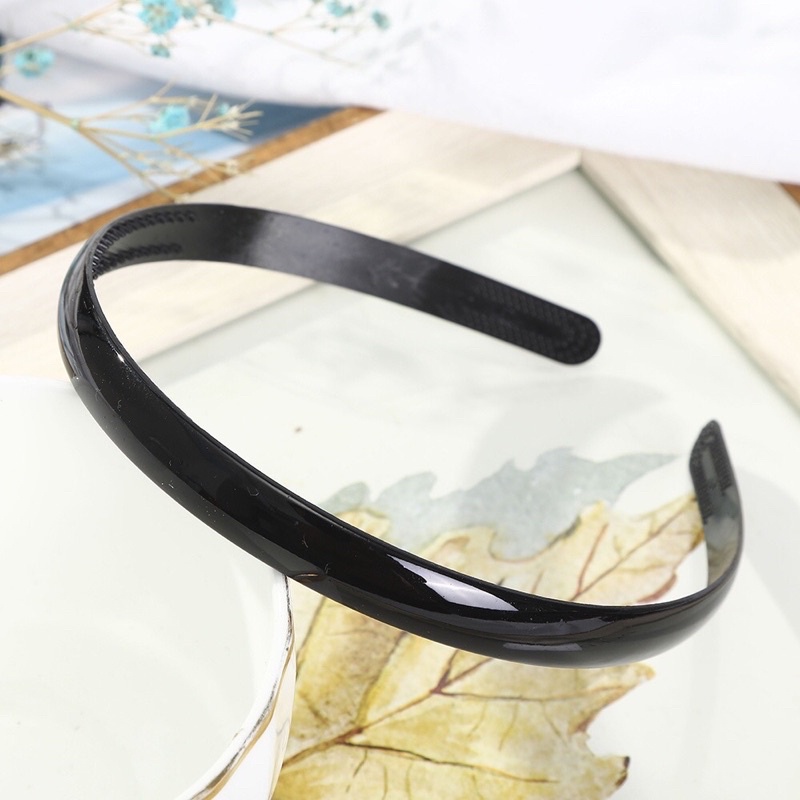 Bờm Cài Tóc Retro Hoạ Tiết Trơn Phong Cách Hàn Quốc