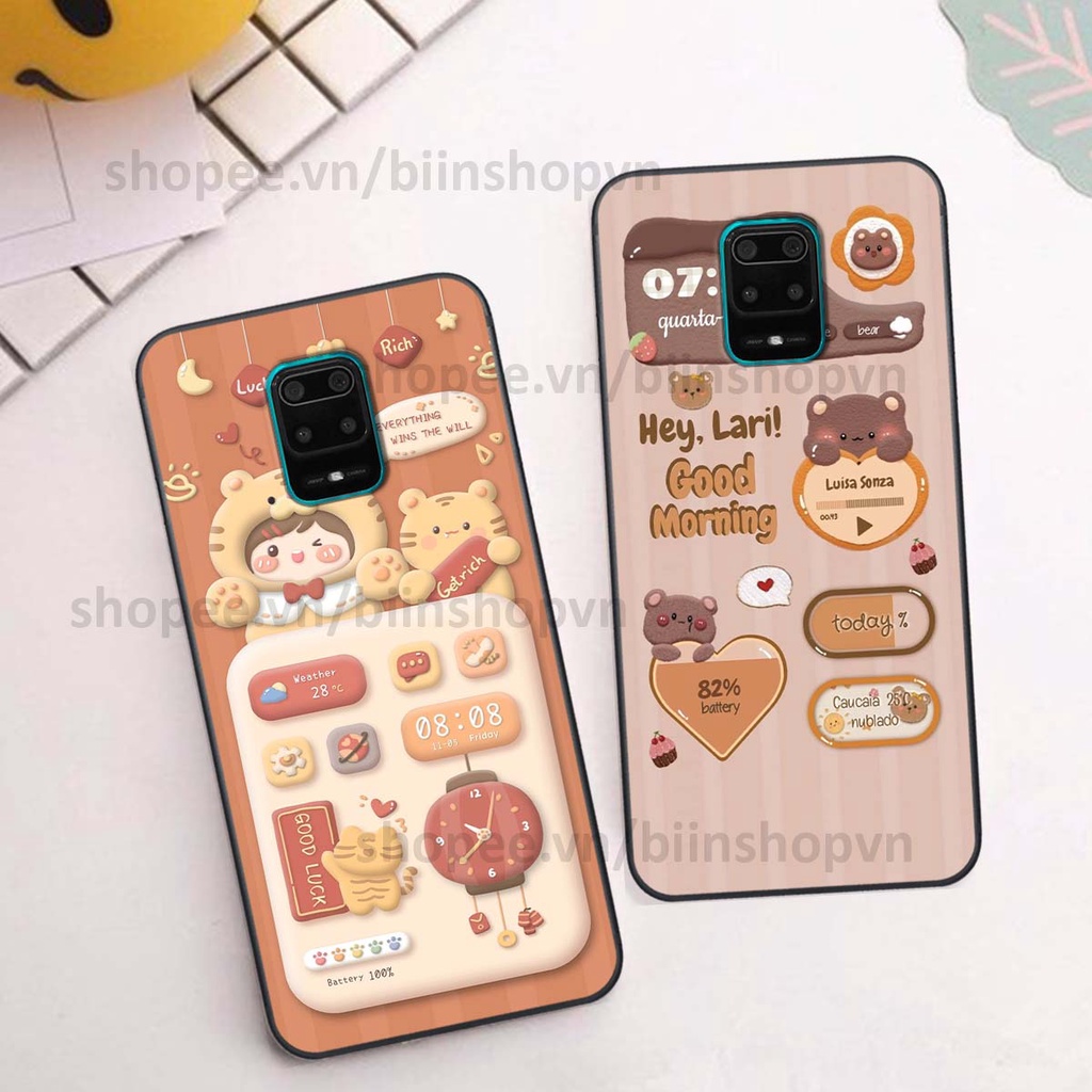 Ốp Xiaomi Redmi Note 9 / Note9s / Note 9 Pro in 3D icon gấu nổi siêu xinh, siêu đáng yêu, cá tính phong cách