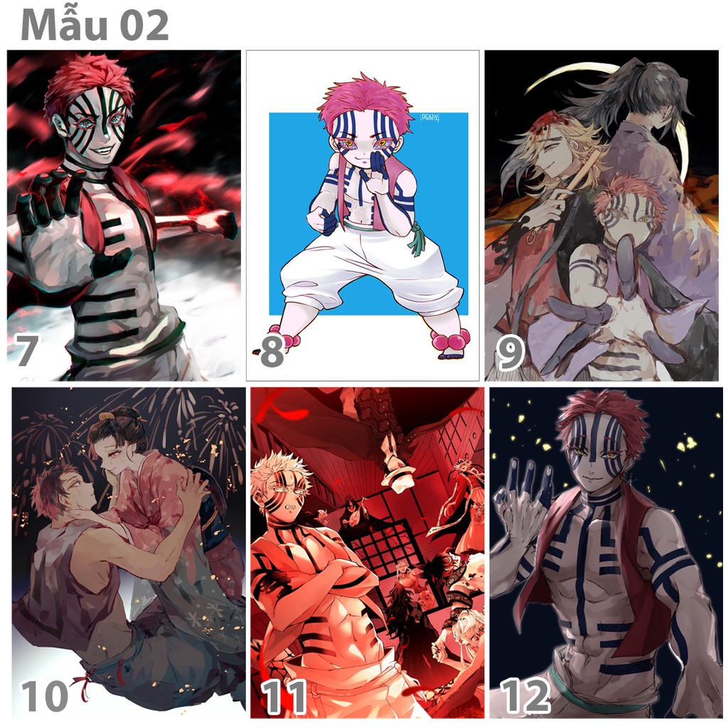 Poster/ Tranh dán tường anime Kimetsu No Yaiba nhân vật Akaza
