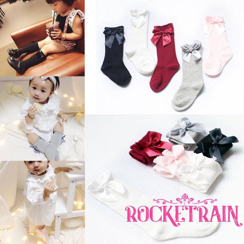 Vớ công chúa dài đến đầu gối có chi tiết nơ cho bé gái