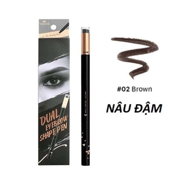 CHÌ KẺ MÀY ĐỊNH HÌNH ĐA NĂNG 2 ĐẦU ALL-IN-ONE VACOSI DUAL EYEBROW SHAPE