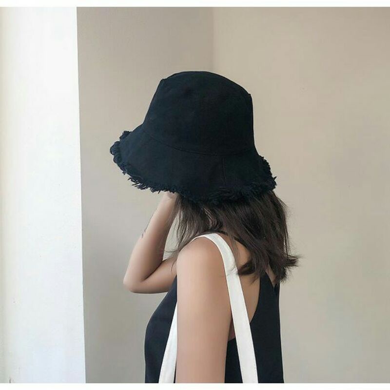 Mũ vải nam nữ nón tua rua vành tròn Nhiều Màu Phong Cách Ulzzang Unisex cá tính
