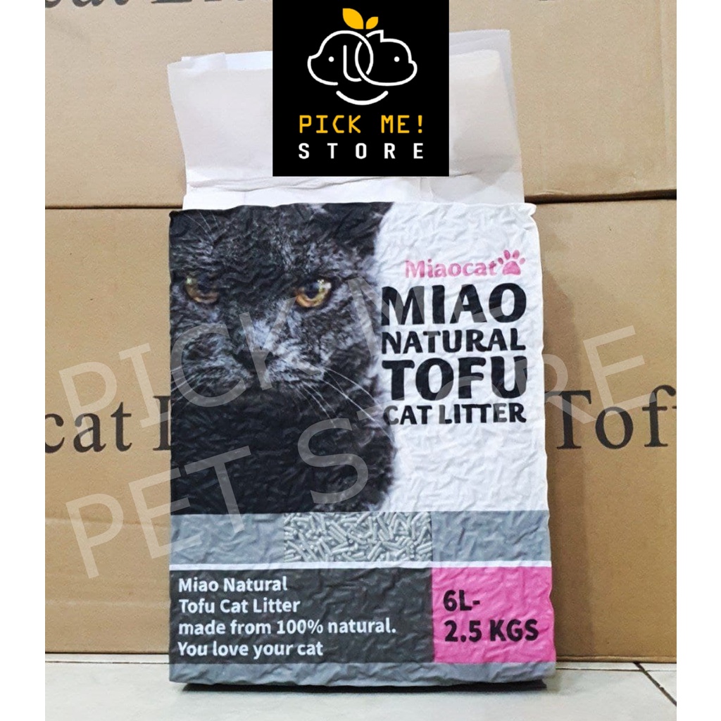 Cát vệ sinh đậu nành MIAO NATURAL TOFU 6L- siêu khử mùi, ít bụi, Hạt Nhuyễn cho Máy Vệ Sinh. Có thể xả bồn cầu (Miaocat)