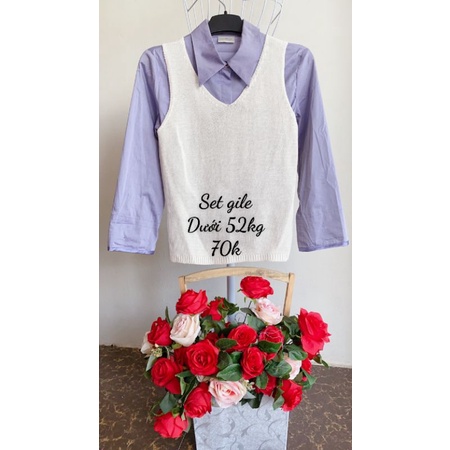 Set len gile mix sơ mi