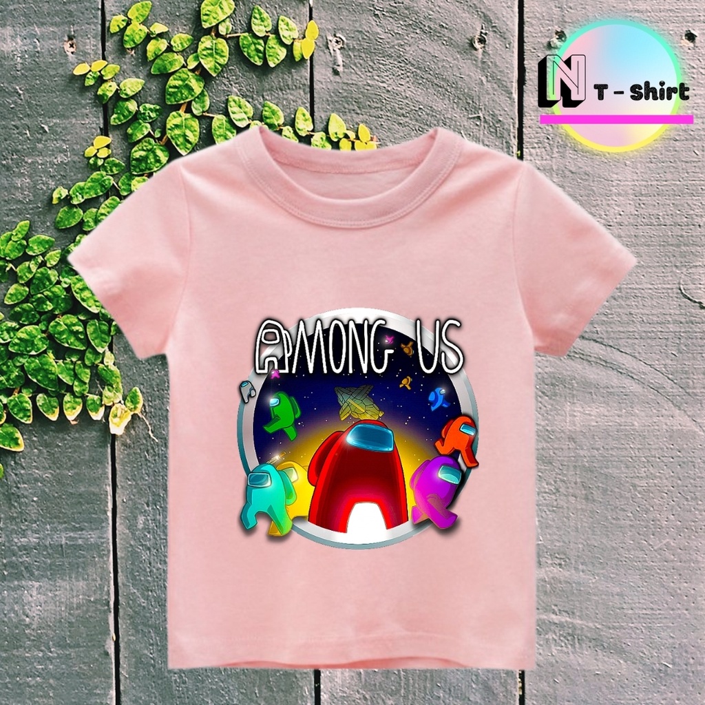 Áo thun bé trai và bé gái, Áo phông trẻ em in hình Game Among US, Áo cotton xịn mặc mát thoải mái NTshirt 05