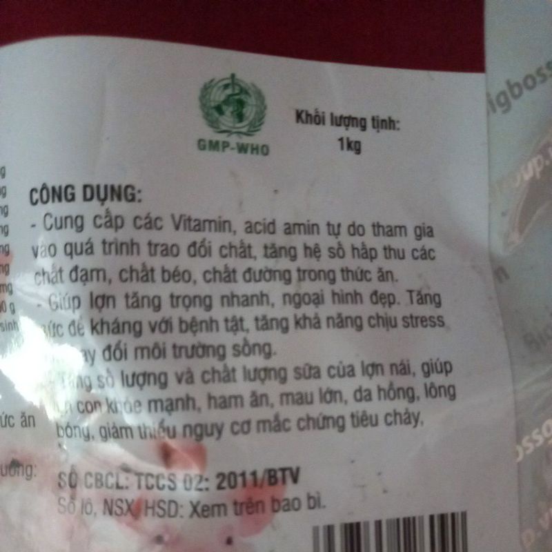 Tăng tốc heo 1 kg, kích thích tăng trọng,bung mông nở vai