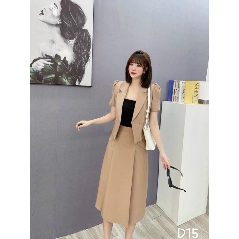 (FREE SHIP) SÉT FORD KIỂU VEST PHỐI CHÂN VÁY SUÔNG CÔNG SỞ THANH LỊCH DX