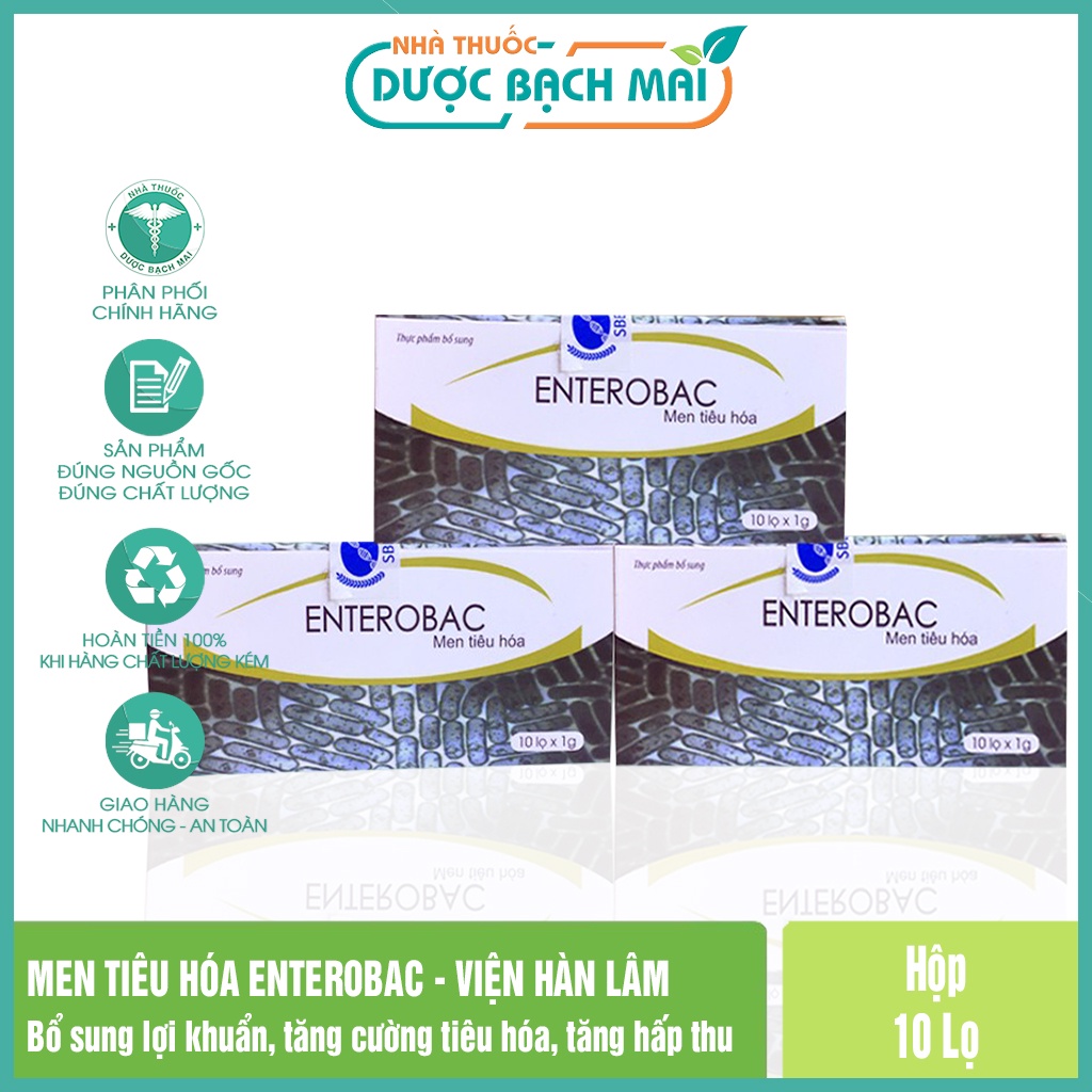 Men tiêu hóa Enterobac - Hộp 10 lọ [SP VIỆN HÀN LÂM]