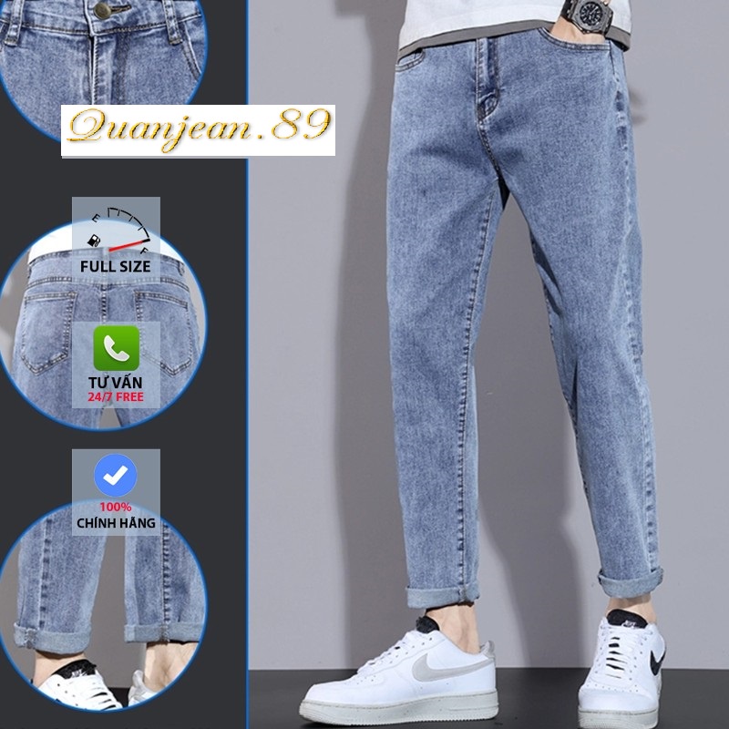 Quần jean bò baggy nam suông rộng Unisex phong cách Hàn Quốc sành điệu style năm 2022 quanjean.89