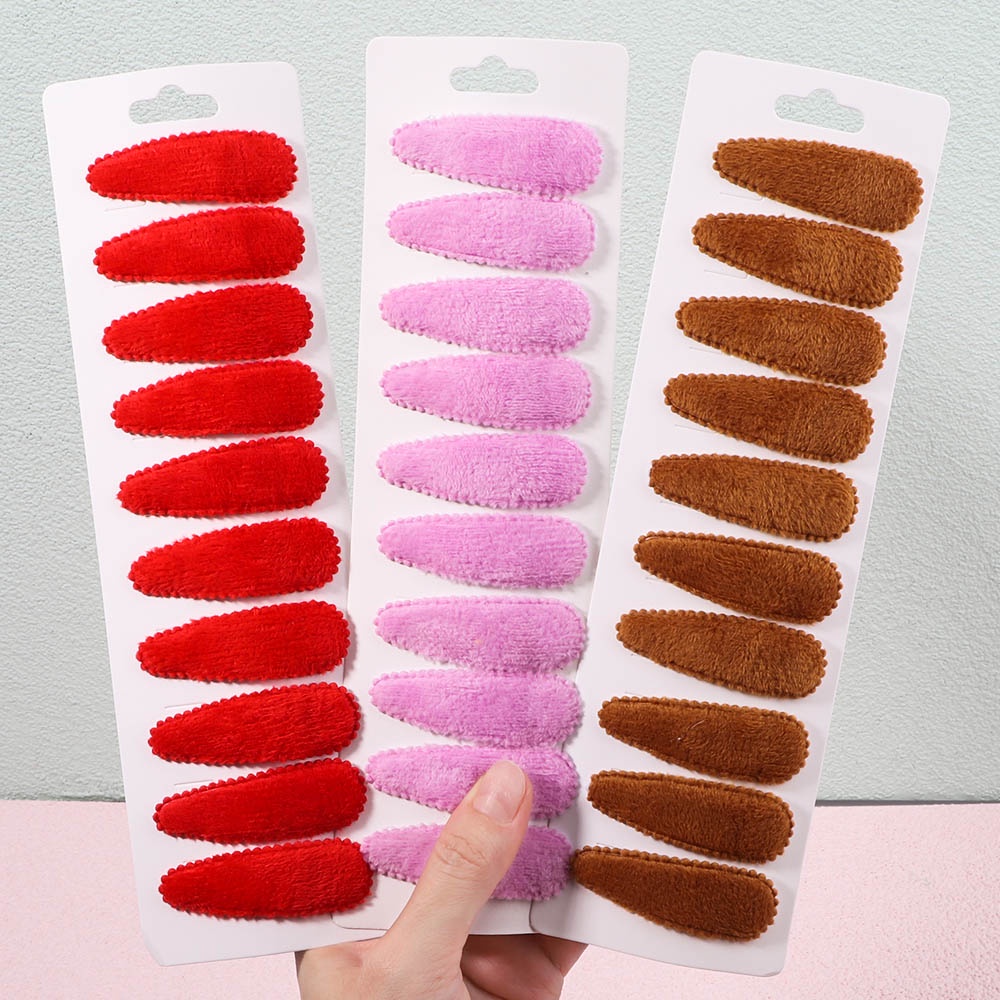 RainBow Bows Set 10 Kẹp Tóc Màu Trơn Dễ Thương Cho Nữ
