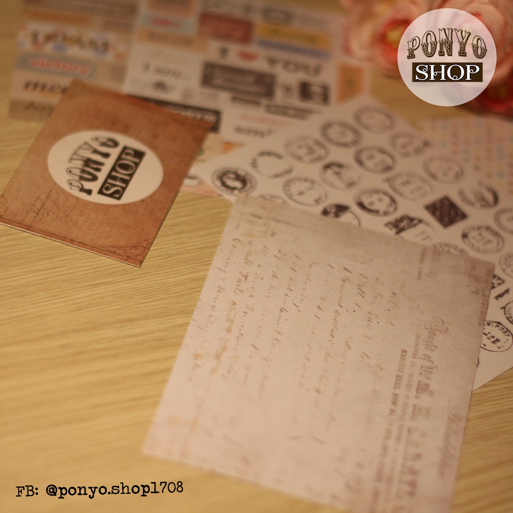 Bộ 6 sticker Message trang trí Handmade