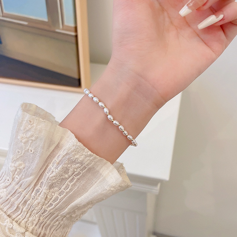 Vòng Tay Co Giãn Đính Hạt Ngọc Trai Thời Trang Hàn Quốc